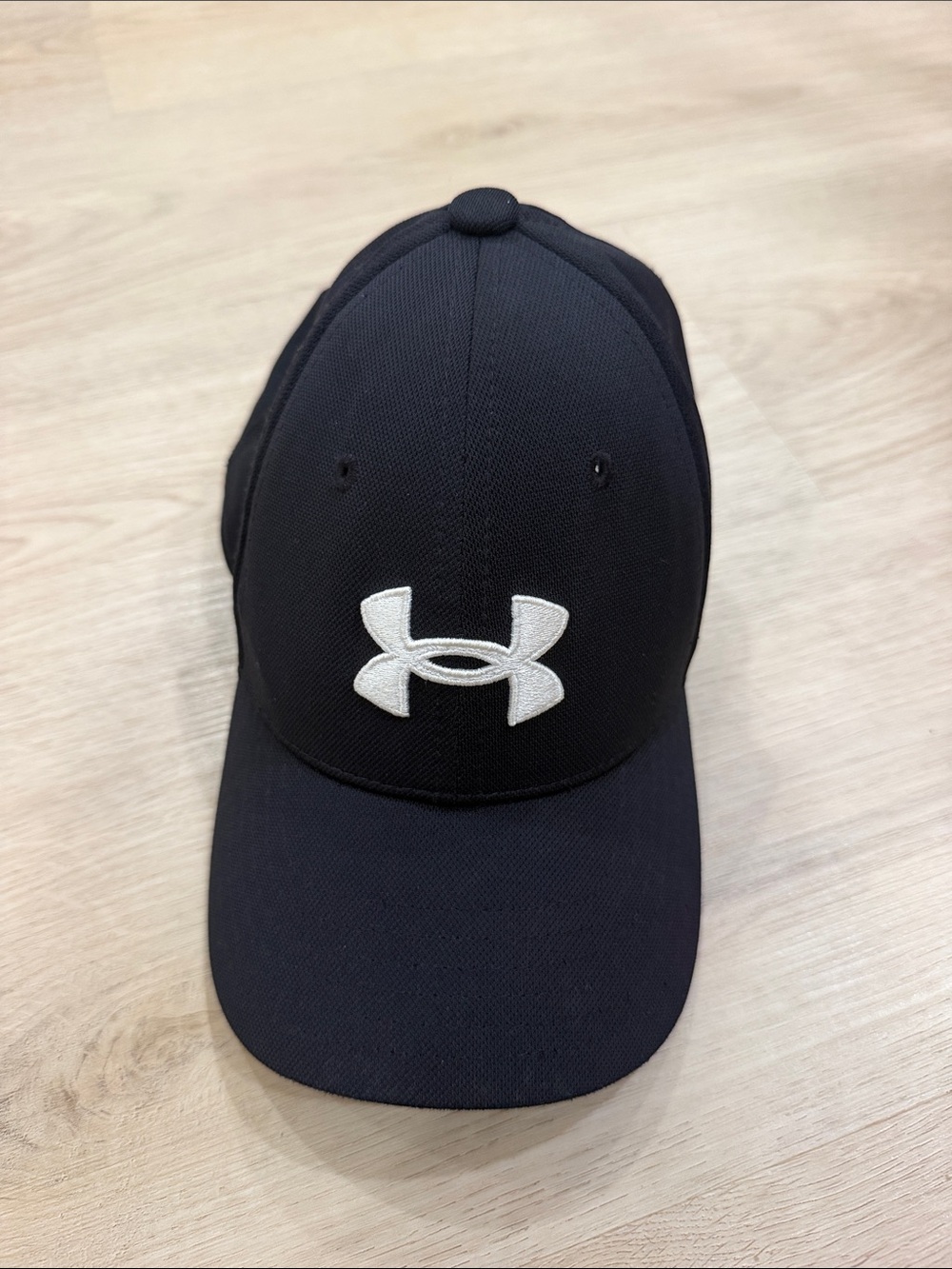 Under Armour Black YM Hat with White Logo - Performance Cap